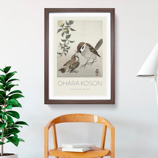 Sparrow Birds & Plants by Ohara Koson - Single Picture Frame Print East Urban Home Size: 36cm H x 27cm W x 2cm D, Frame Option: Walnut Framed on Productcaster.