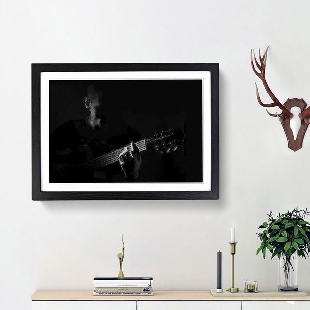 Guitarist in the Shadows - Picture Frame Painting Print East Urban Home Frame Option: Black Framed, Size: 27cm H x 36cm W x 2cm D on Productcaster.