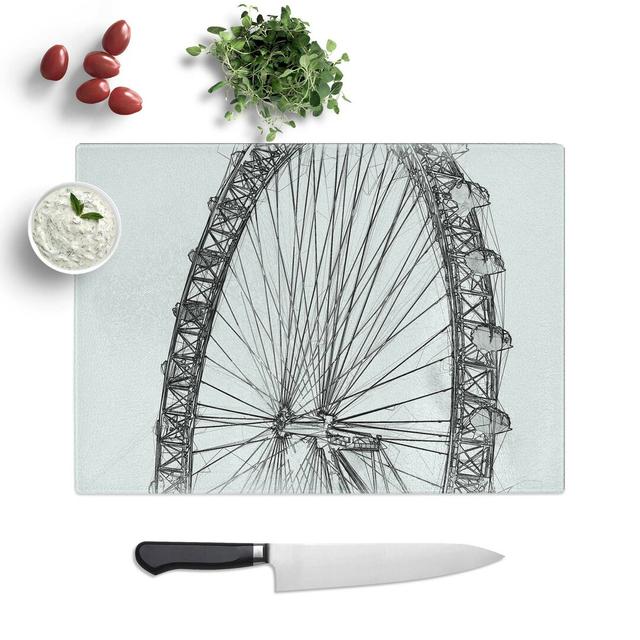 Tempered Glass The London Eye London in Abstract Chopping Board East Urban Home Size: 28.5 cm W x 20 cm L on Productcaster.