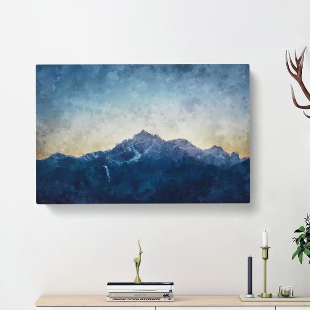 Moody Winter Mountain In Austria - Wrapped Canvas Painting East Urban Home Size: 45cm H x 76cm W x 4cm D on Productcaster.