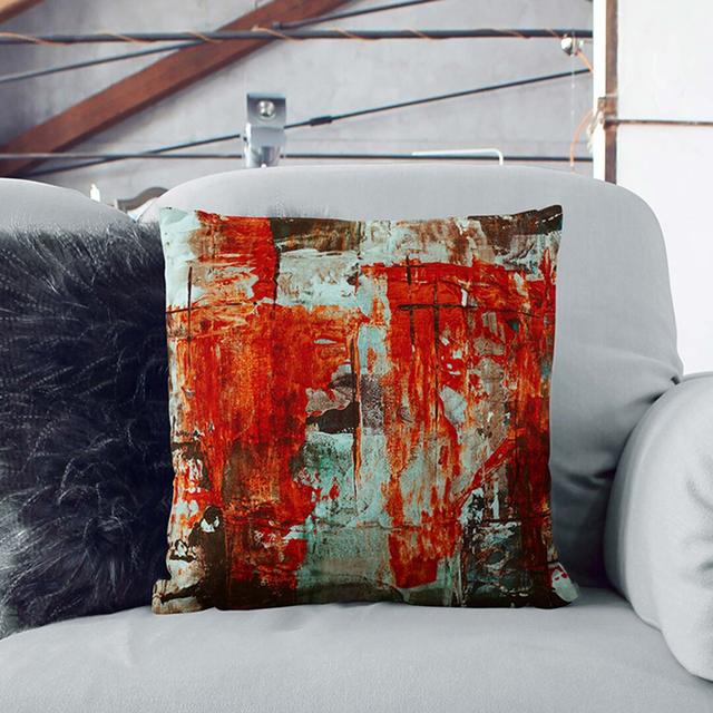 Abstract Square Throw Cushion East Urban Home Size: 40 x 40 cm, Backing Colour: Black on Productcaster.