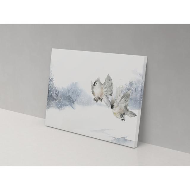 Birds in the Snow - Wrapped Canvas Graphic Art ClassicLiving Size: 102cm H x 153cm W x 4cm D on Productcaster.