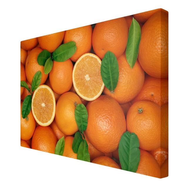 Juicy Oranges Photographic Print on Canvas East Urban Home Size: 180cm L x 120cm W on Productcaster.