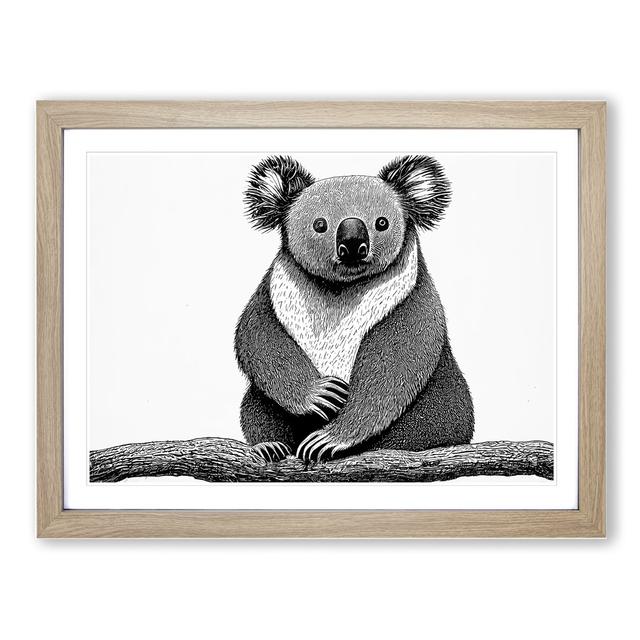 Sitting Koala Bear - Picture Frame Graphic Art Latitude Vive Format: Oak on Productcaster.