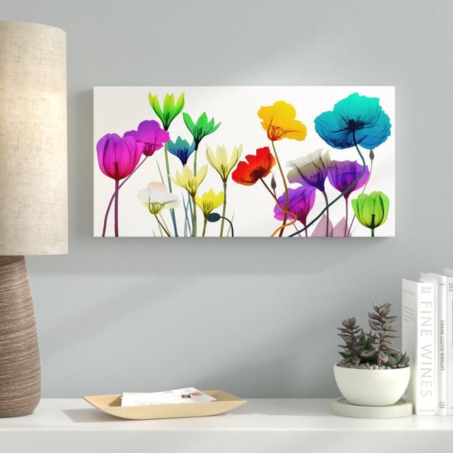 Floral Calm Pop - Wrapped Canvas Print East Urban Home Size: 46 cm H x 91 cm W on Productcaster.