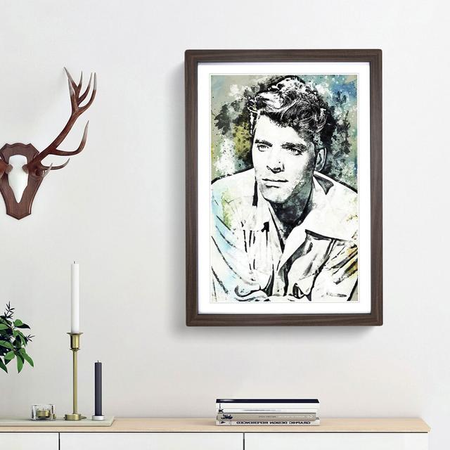 Burt Lancaster in Abstract - Picture Frame Graphic Art Print East Urban Home Frame Option: Walnut Framed, Size: 87cm H x 62cm W x 2cm D on Productcaster.