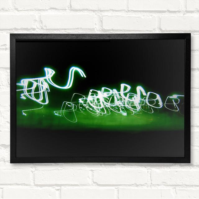 Green Liquid Light Framed Print Ivy Bronx Size: 29.7cm H x 42cm W on Productcaster.