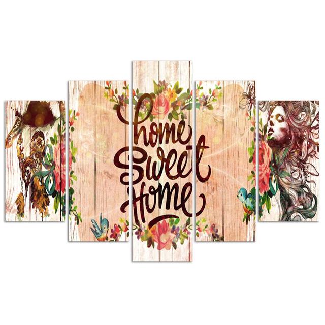 Home Sweet Home Inscription Happy Larry Size: 100cm H x 150cm W on Productcaster.