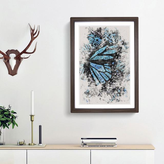 The Blue Butterfly Effect - Picture Frame Graphic Art East Urban Home Frame Option: Walnut Framed, Size: 33cm H x 24cm W x 2cm D on Productcaster.