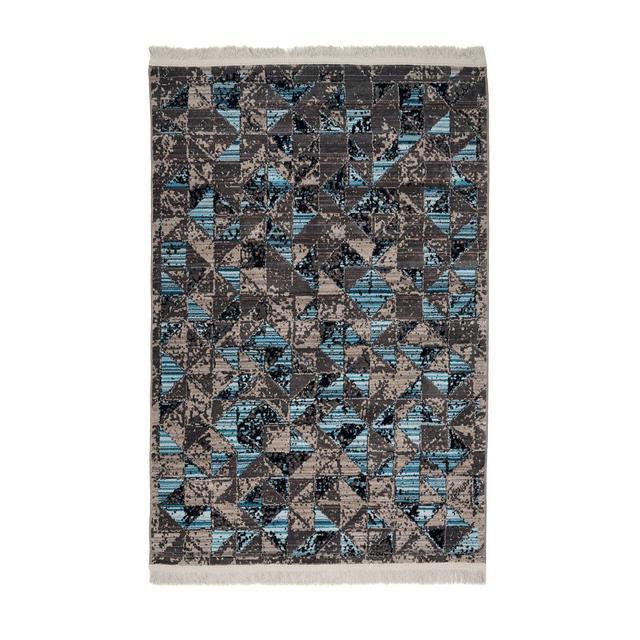 Oriental Machine Woven 100cm X 150cm Black/Blue/Brown Area Rug Scarlet Rugs Rug Size: Rectangle 100cm x 150cm on Productcaster.