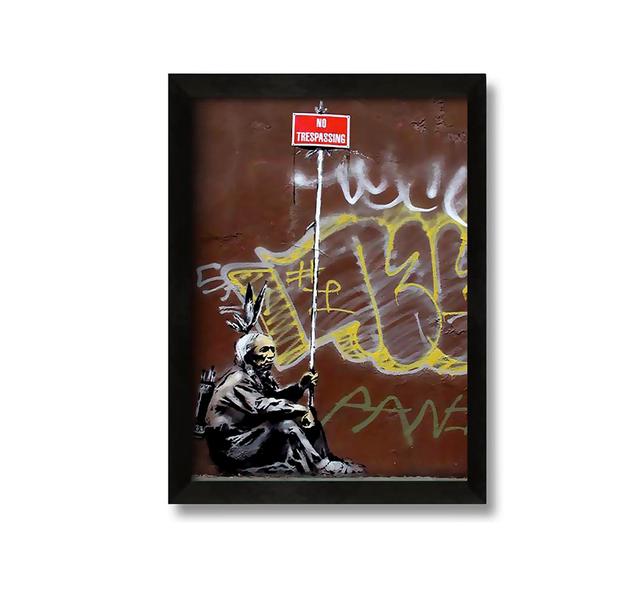 No Trespassing Indian - Picture Frame Graphic Art on Canvas Maturi Size: 60cm H x 42cm W x 10cm D on Productcaster.