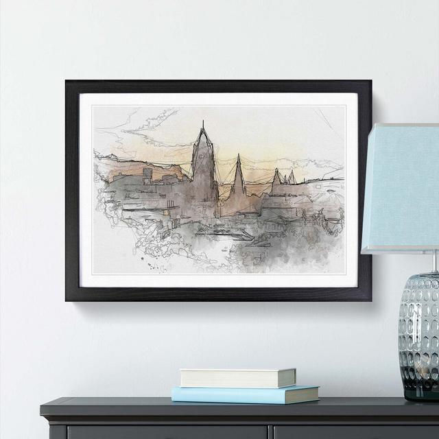 View of Edinburgh from Calton Hill - Picture Frame Graphic Art Print East Urban Home Size: 60cm H x 91cm W x 2cm D, Frame Option: Black on Productcaster.