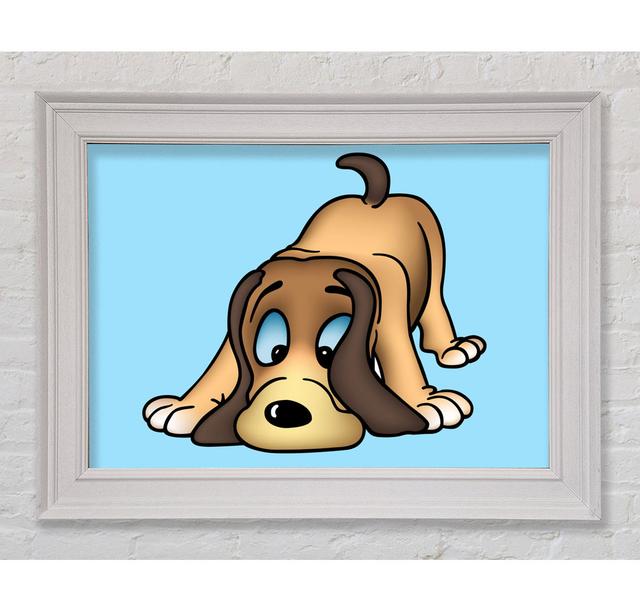 Dog Sniffing Lilac Framed Print - Picture Frame Graphic Art on Canvas Rosalind Wheeler Colour: Baby Blue, Size: 59.7cm H x 84.1cm W x 8cm D, Format: W on Productcaster.