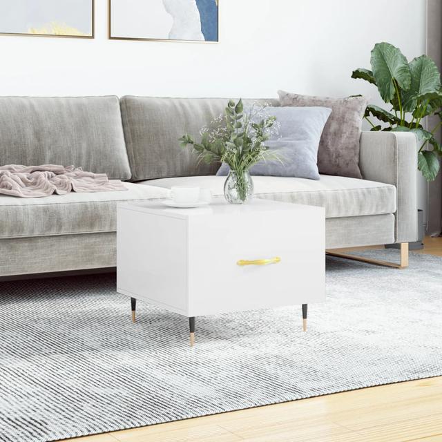 Farsund 4 Legs Coffee Table with Storage Fairmont Park Colour: High Gloss White on Productcaster.