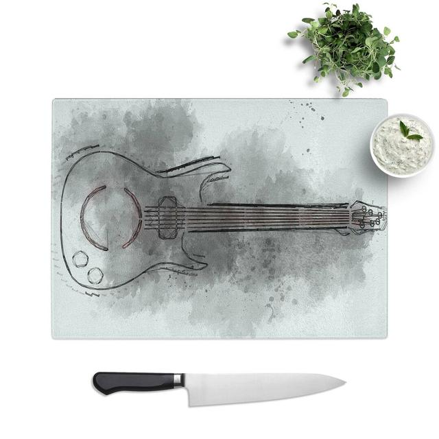 Tempered Glass Neon Electric Guitar Chopping Board East Urban Home Size: 28.5 cm W x 20 cm L on Productcaster.