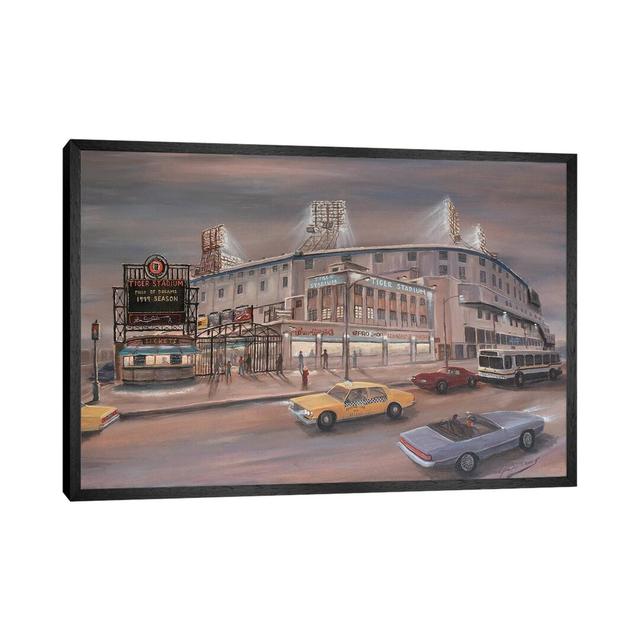 Tiger Stadium by Jim Williams - Painting on Canvas George Oliver Size: 66.04cm H x 101.6cm W x 3.81cm D, Format: Black Framed Canvas on Productcaster.