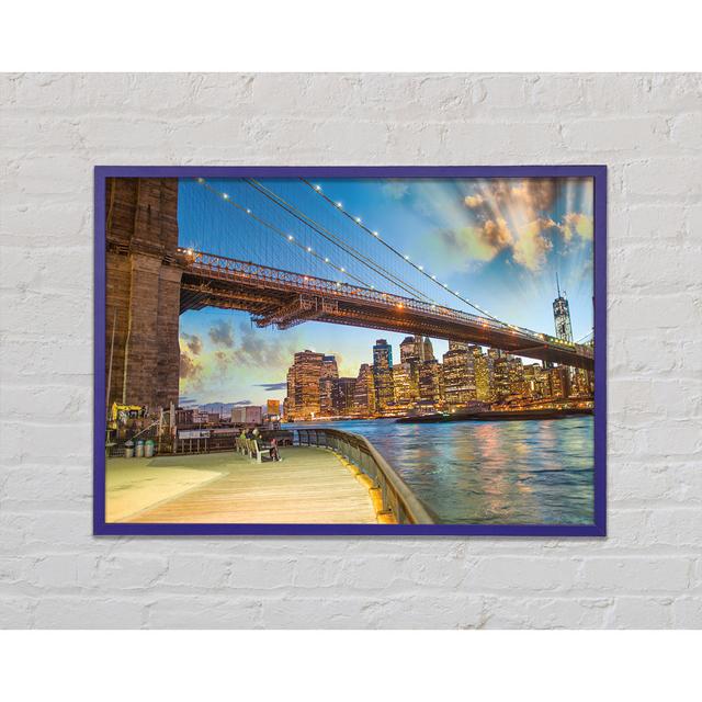 Up Close and Personal New York Latitude Run Size: 21cm H x 29.7cm W x 2cm D, Format: Purple Framed Paper on Productcaster.