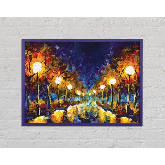 Streetlights At Night Gouche - Single Picture Frame Art Prints Ophelia & Co. Size: 59.7cm H x 84.1cm W x 2cm D on Productcaster.