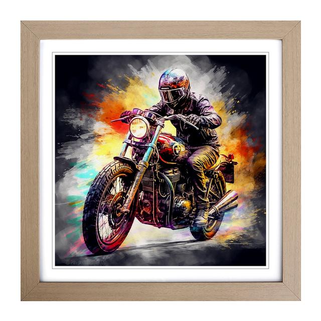 Motorcycle Digital Art - Single Picture Frame Print on Wood Borough Wharf Format: Oak on Productcaster.