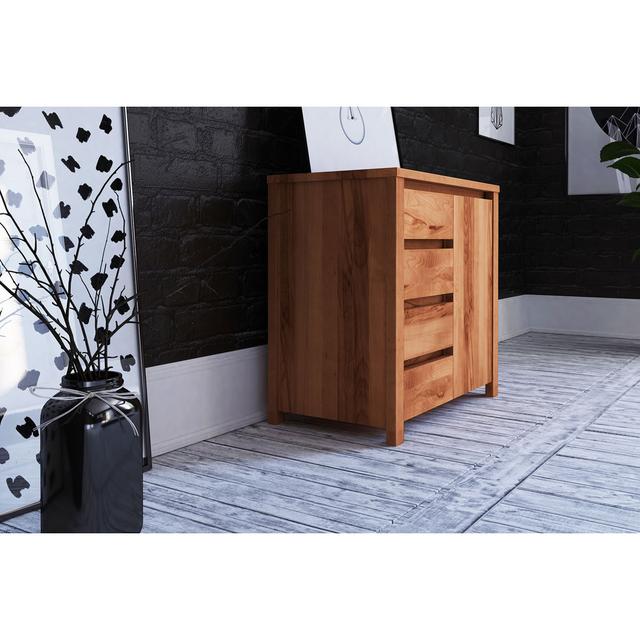 Vinci 4 Drawer 80 Cm W Solid Wood Chest of Drawers TheBeds Colour: Brown on Productcaster.