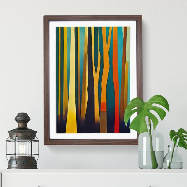 Modern Forest No.2 Abstract - Picture Frame Graphic Art Alpen Home Size: 46cm H x 34cm W x 2cm D, Frame Colour: Walnut on Productcaster.