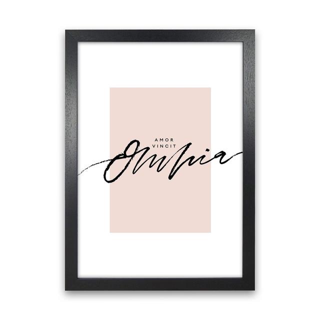 Amor Vincit Omnia 2 - Typography Print on Paper Happy Larry Size: 63.4cm H x 46cm W x 3cm D, Frame Option: Black Frame on Productcaster.