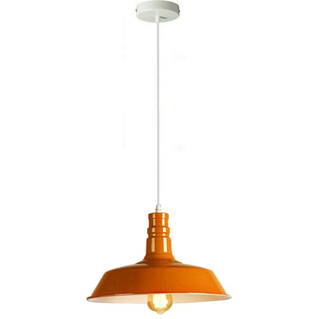 Ocampo 1 - Light Single Pendant Brambly Cottage Shade Colour: Orange on Productcaster.