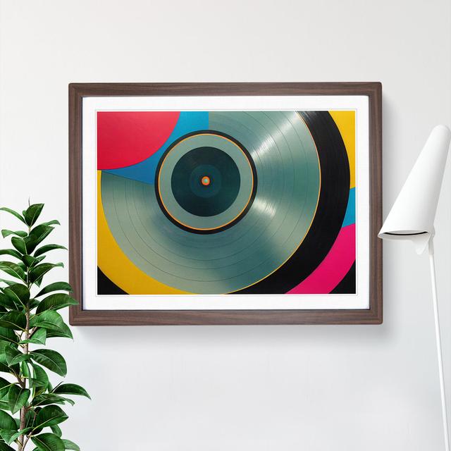 Magical Vinyl Record Abstract - Picture Frame Graphic Art Metro Lane Frame Colour: Walnut, Size: 34cm H x 46cm W x 2cm D on Productcaster.