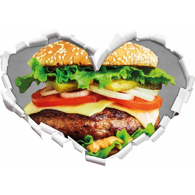 Wandtattoo Leckerer Hamburger mit Zwiebeln East Urban Home Größe: 43,5 cm H x 62 cm B x 0,02 cm T on Productcaster.