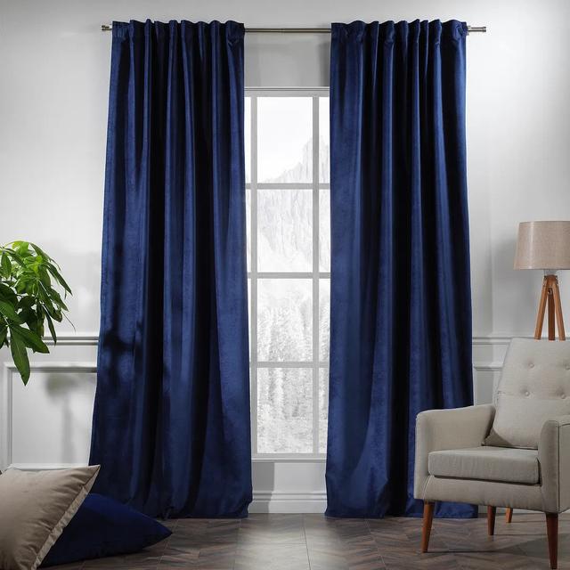 Extra langer und extra breiter Vorhang aus mattem Samt Lilijan Home & Curtain Vorhanggröße: 280 x 500 cm, Farbe: Admiral on Productcaster.