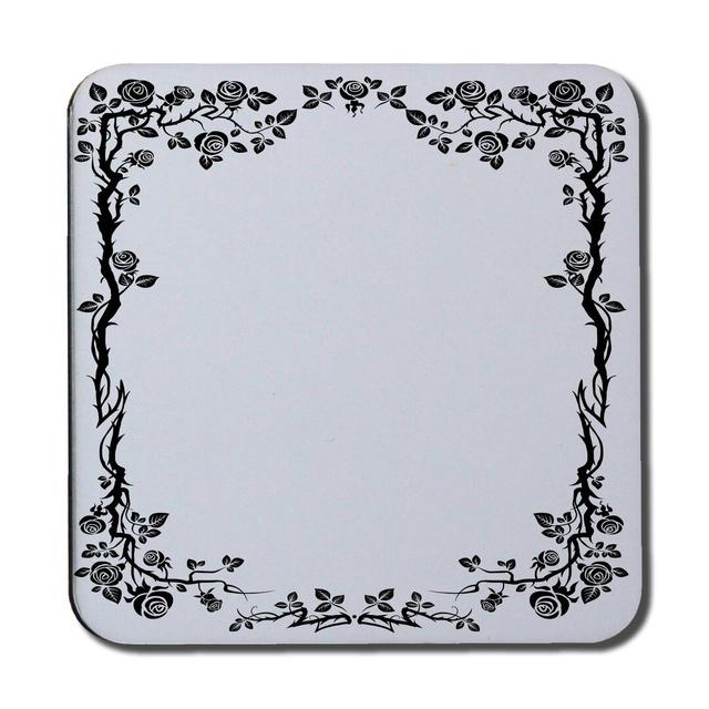 Rose and Vine Silhouette Coaster (Set of 6) Lily Manor on Productcaster.