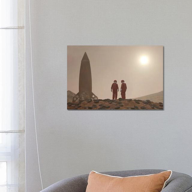 Two Astronauts On The Surface Of Mars by Mike Kiev - Wrapped Canvas Print Latitude Run Size: 45.72cm H x 66.04cm W x 1.91cm D on Productcaster.