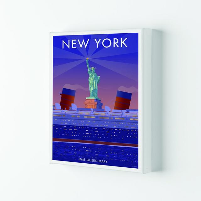 New York Travel Art Print By Stephen Millership A2 / Oak Grain Rosalind Wheeler Format: Wrapped Canvas, Size: 59.4cm H x 42cm W x 4cm D on Productcaster.