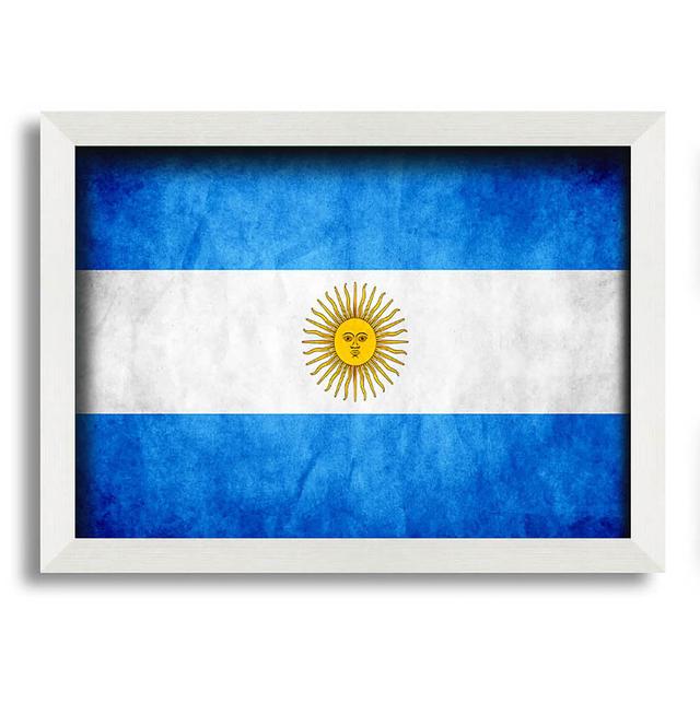 Annedore Argentina Flag Framed Print Wall Art Latitude Run Size: 29.7cm H x 42cm W x 10cm D on Productcaster.