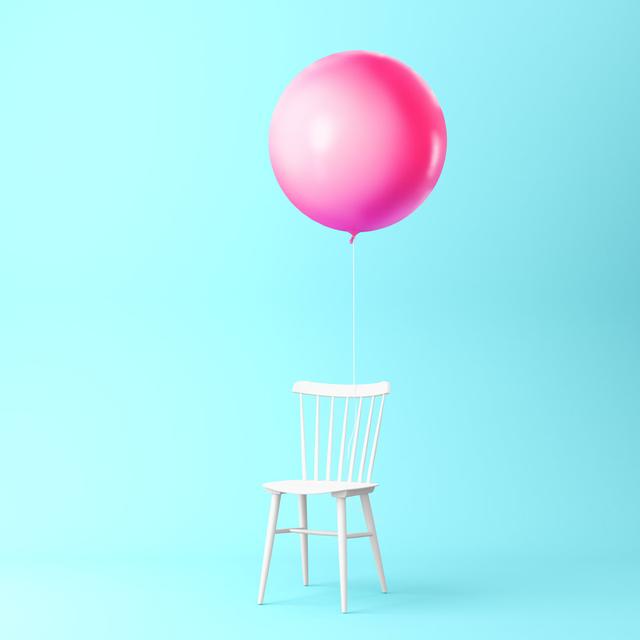 Balloon with Chair - Wrapped Canvas Photograph 17 Stories Size: 30cm H x 30cm W x 3.8cm D on Productcaster.