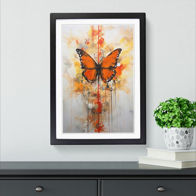 Butterfly Gestural - Single Picture Frame Print on Wood Brambly Cottage Size: 64cm H x 46cm W x 2cm D, Format: Black on Productcaster.