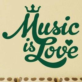 Music Is Love Wall Sticker East Urban Home Colour: Violet, Size: Large on Productcaster.