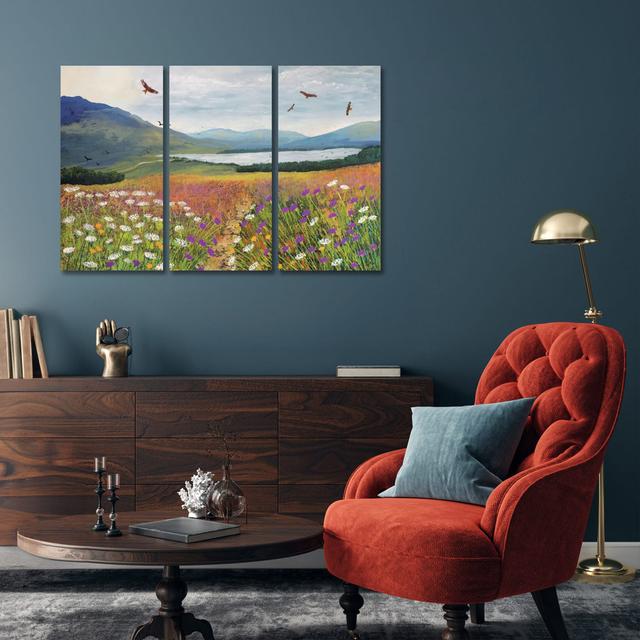 Red Kites Over Loch Tulla by Jo Grundy - No Frame Gallery-Wrapped Canvas Giclée on Canvas Foundstone Size: 101.6cm H x 152.4cm W x 3.81cm D on Productcaster.