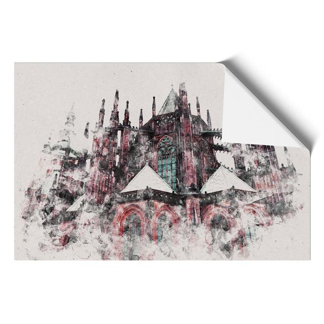 Prague Castle in the Czech Republic Watercolour - Unframed Painting East Urban Home Size: 30cm H x 42cm W x 0.1cm D on Productcaster.