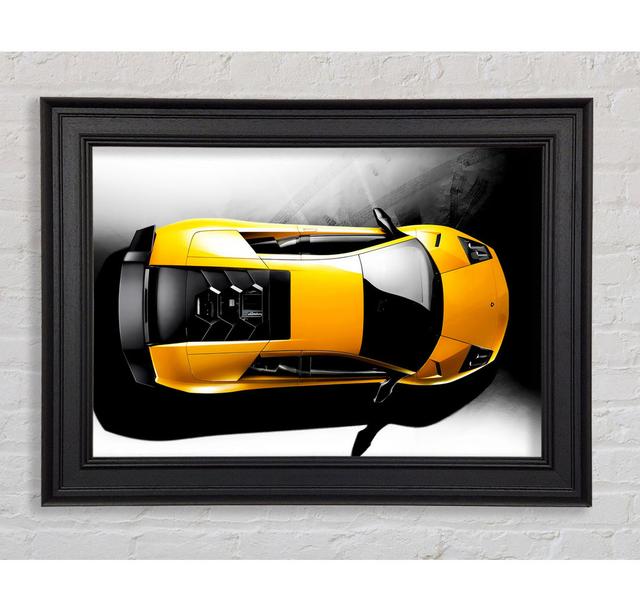 Lamborghini von oben Gelb Gerahmter Druck Ebern Designs Größe: 84,1 cm H x 142,2 cm B on Productcaster.