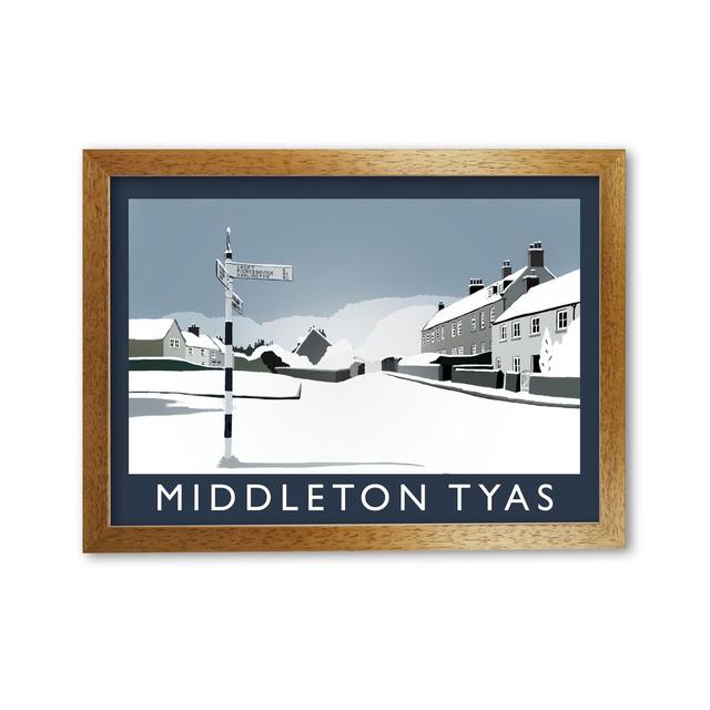 Middleton Tyas In Snow by Richard O'Neill - Single Picture Frame Print 17 Stories Frame Options: Brown, Size: 21 cm H x 29.7 cm W on Productcaster.