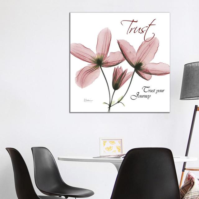 Journey Clematis - Wrapped Canvas Typography Maturi Size: 93.98cm H x 93.98cm W x 1.91cm D on Productcaster.