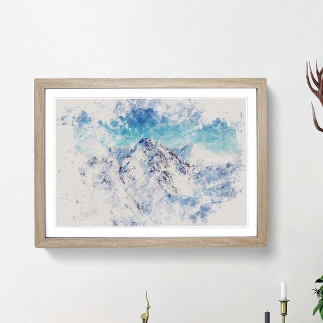 The Alps in Austria Watercolour - Picture Frame Graphic Art Print East Urban Home Size: 36cm H x 48cm W x 2cm D, Frame Option: Oak Framed on Productcaster.