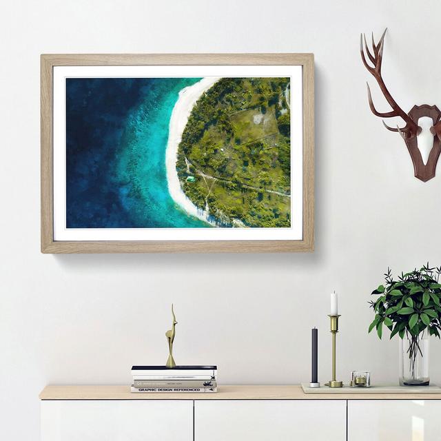 Saafu Point Road in the Maldives - Picture Frame Painting Print East Urban Home Frame Option: Oak Framed, Size: 62cm H x 87cm W x 2cm D on Productcaster.