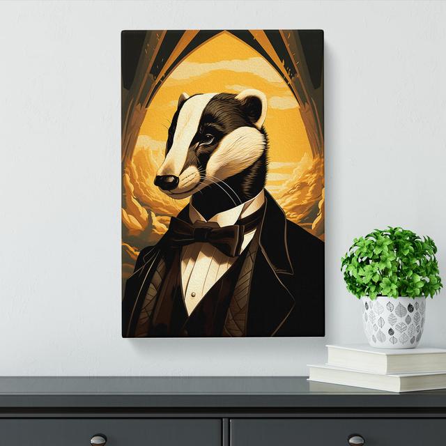 Badger Art Deco Art No.2 Happy Larry Size: 50cm H x 35cm W x 3cm D on Productcaster.