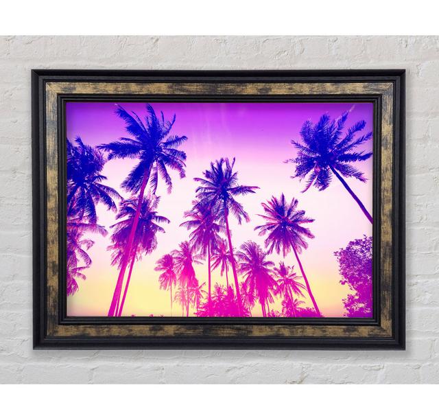 Psychedelic Palm Tree Skies - Single Picture Frame Art Prints 17 Stories Size: 84.1cm H x 142.2cm W x 8cm D on Productcaster.