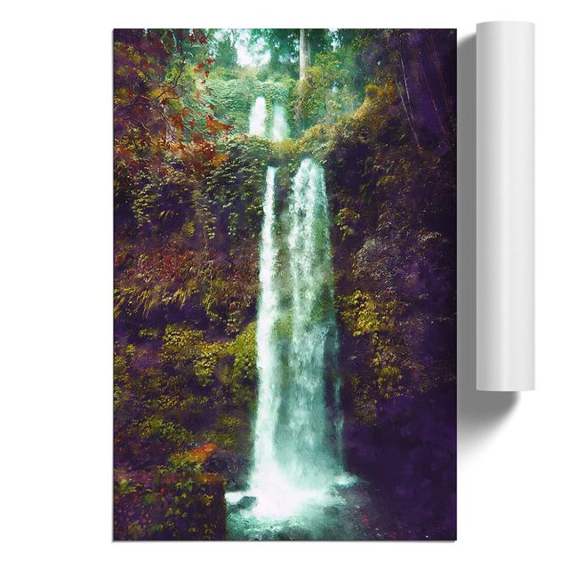 Waterfall In Lombok Indonesia - No Frame Print East Urban Home Size: 42cm H x 30cm W x 0.1cm D on Productcaster.