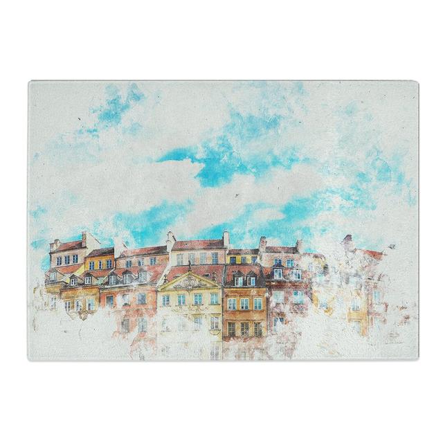 Tempered Glass Warsaw Old Town in Poland Watercolour Chopping Board East Urban Home Size: 20 cm x 28.5 cm on Productcaster.