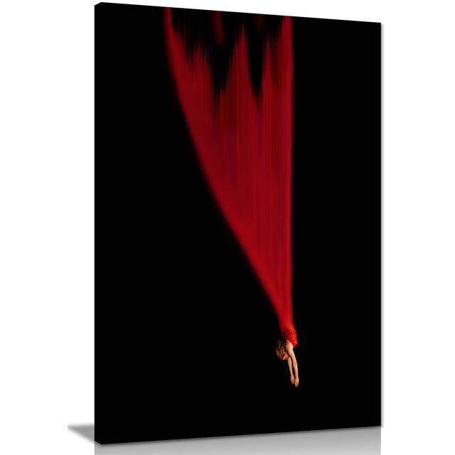 Panther Print Fine Art Prints Woman in Red Dress Falling Artistic Framed Canvas Prints, Pictures for Home Walls, Bedroom, Living Room and Bathroom Dec on Productcaster.