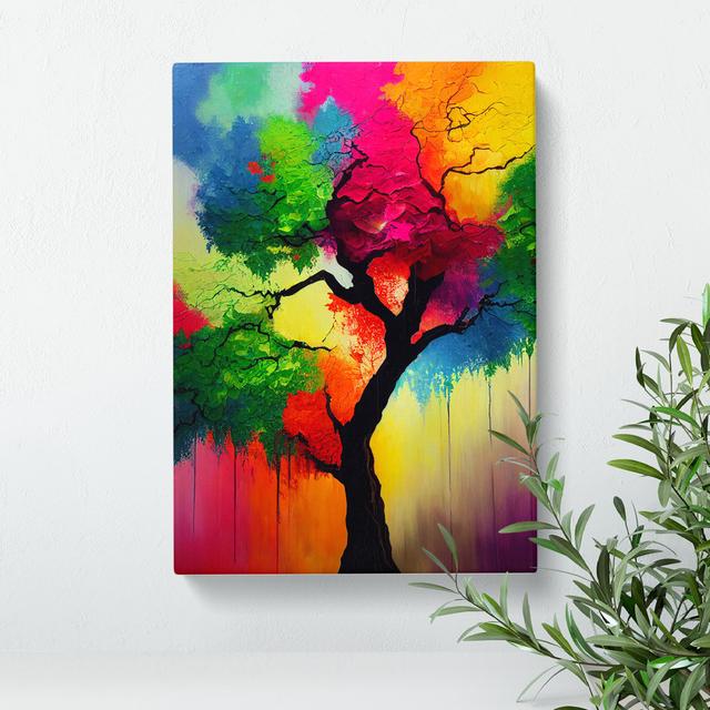 Colourful Abstract Tree No.3 - Painting Marlow Home Co. Format: Wrapped Canvas, Size: 50cm H x 35cm W x 3cm D, Matte Colour: No Matte on Productcaster.